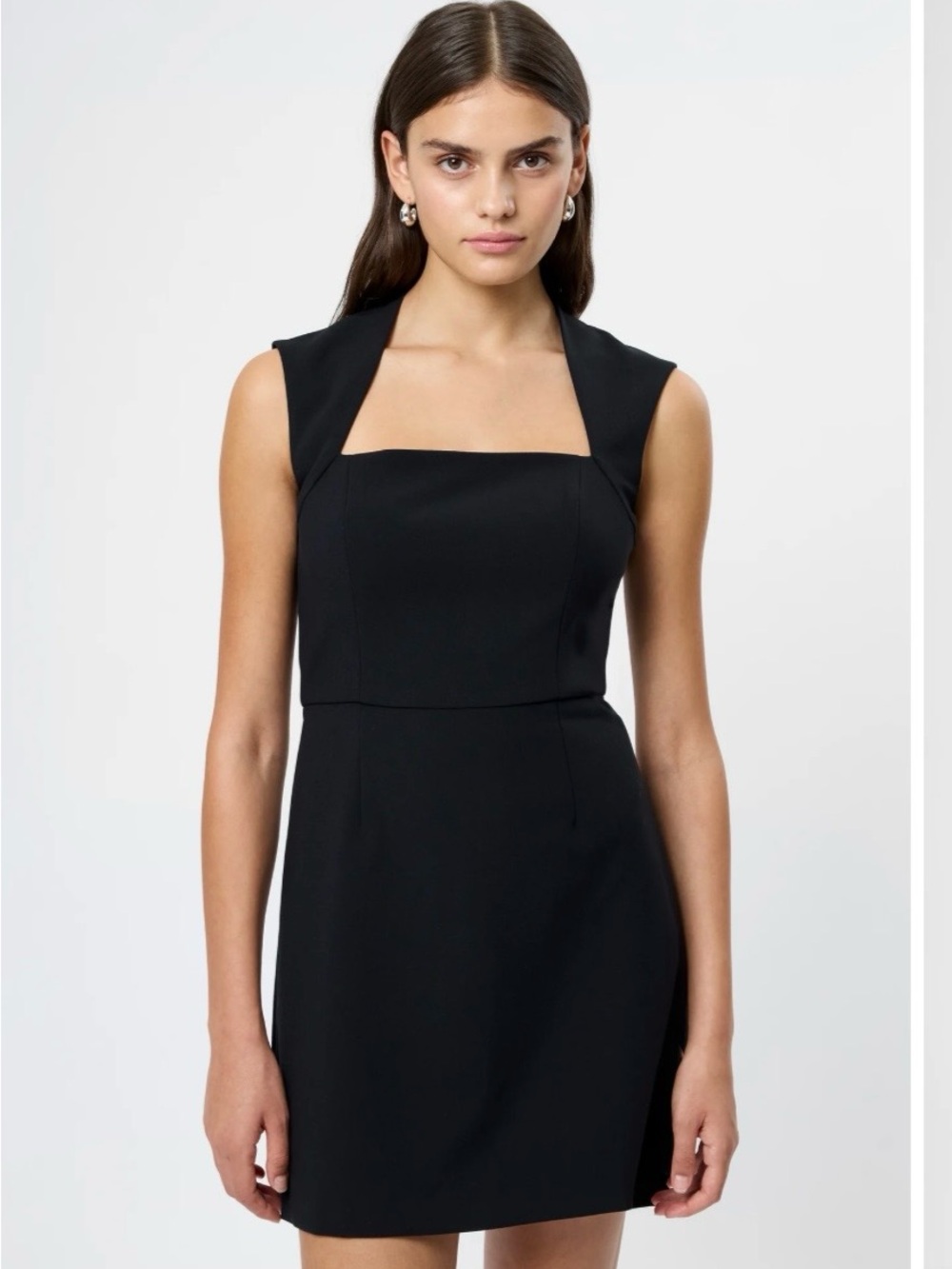 French Connection Whisper Ruth Square Neck Dress NWT Black Size 4